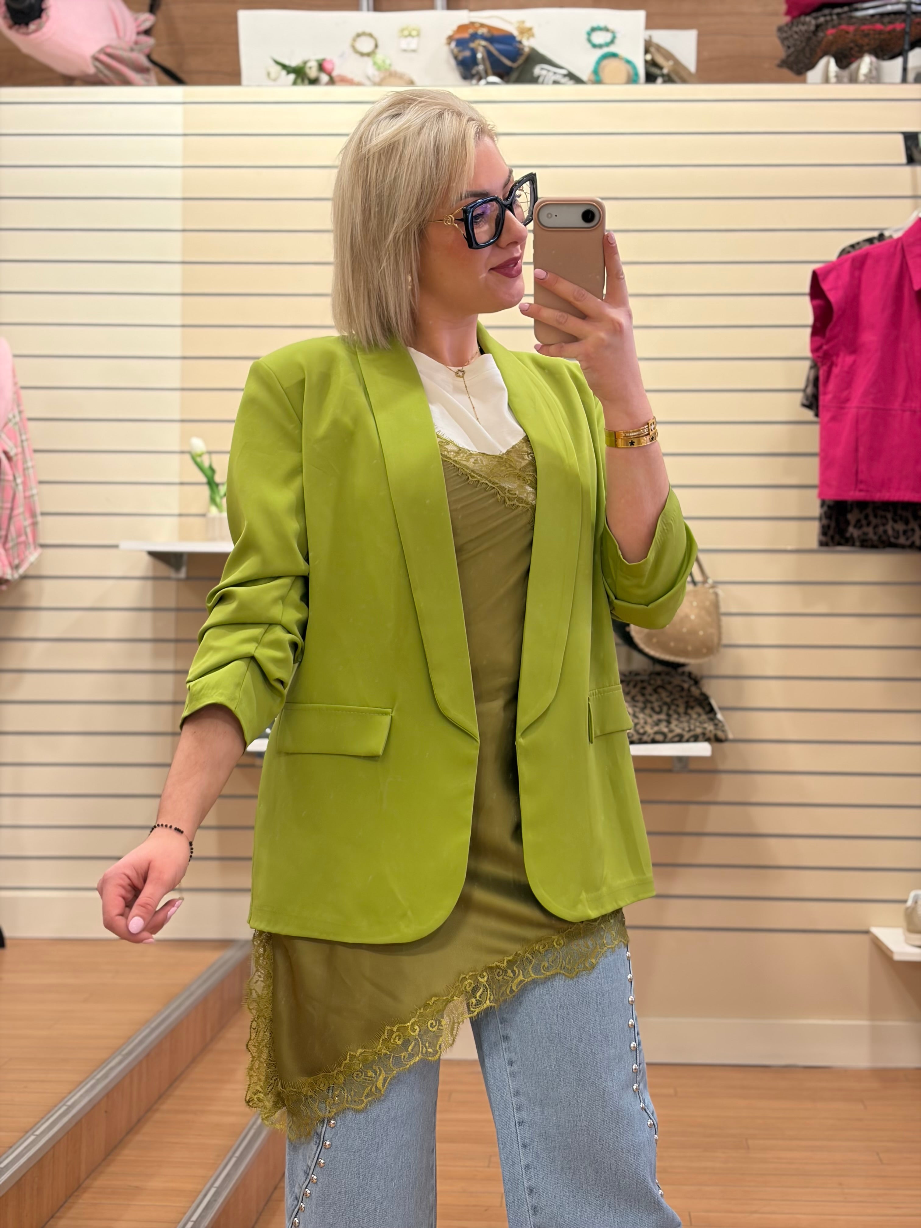 Blazer manches retroussé