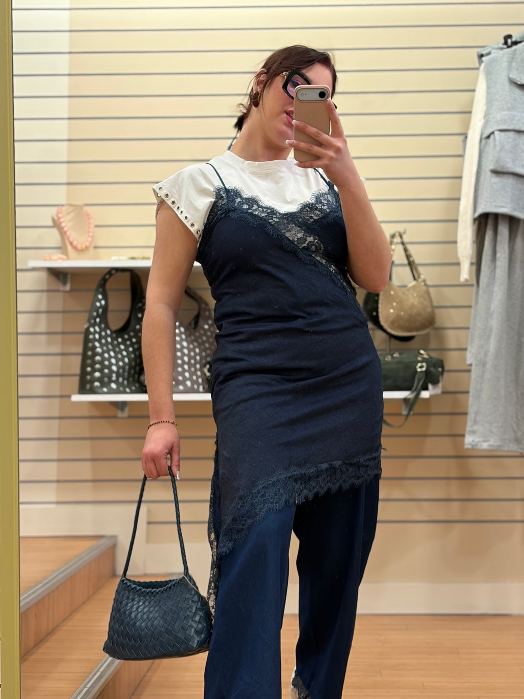 Pantalon jeans dentelle